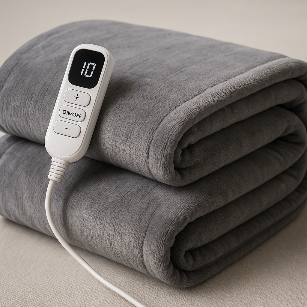 Homemate Heated Throw Blanket 50x60, 10 Heat Settings, Grey