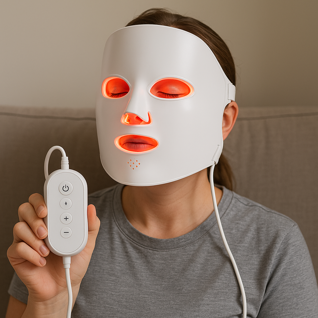 LED Light Therapy Face Mask with Controller, Skin Care