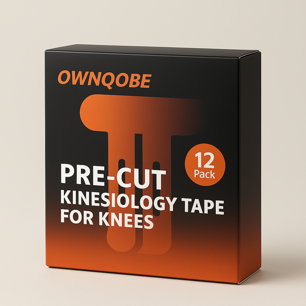 OWNQOBE Pre-Cut Kinesiology Tape for Knees, 12 Pack