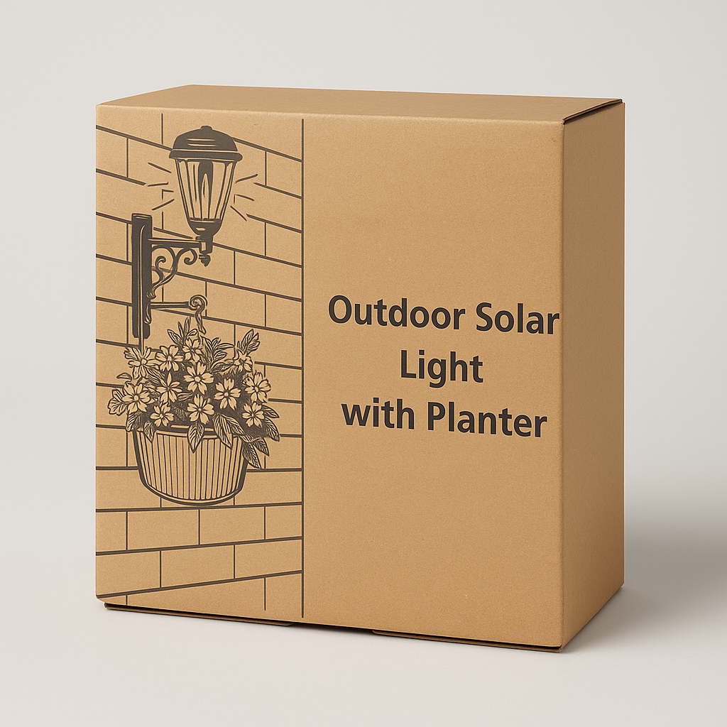 Outdoor Solar Wall Light with Hanging Planter