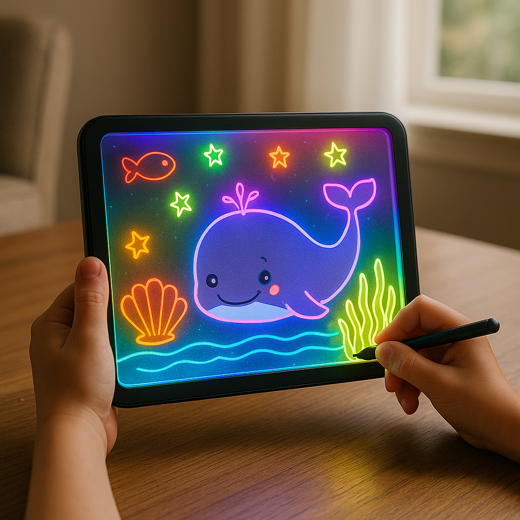 Nuyefo 9-Color LED Light-Up Washable Drawing Board for Kids