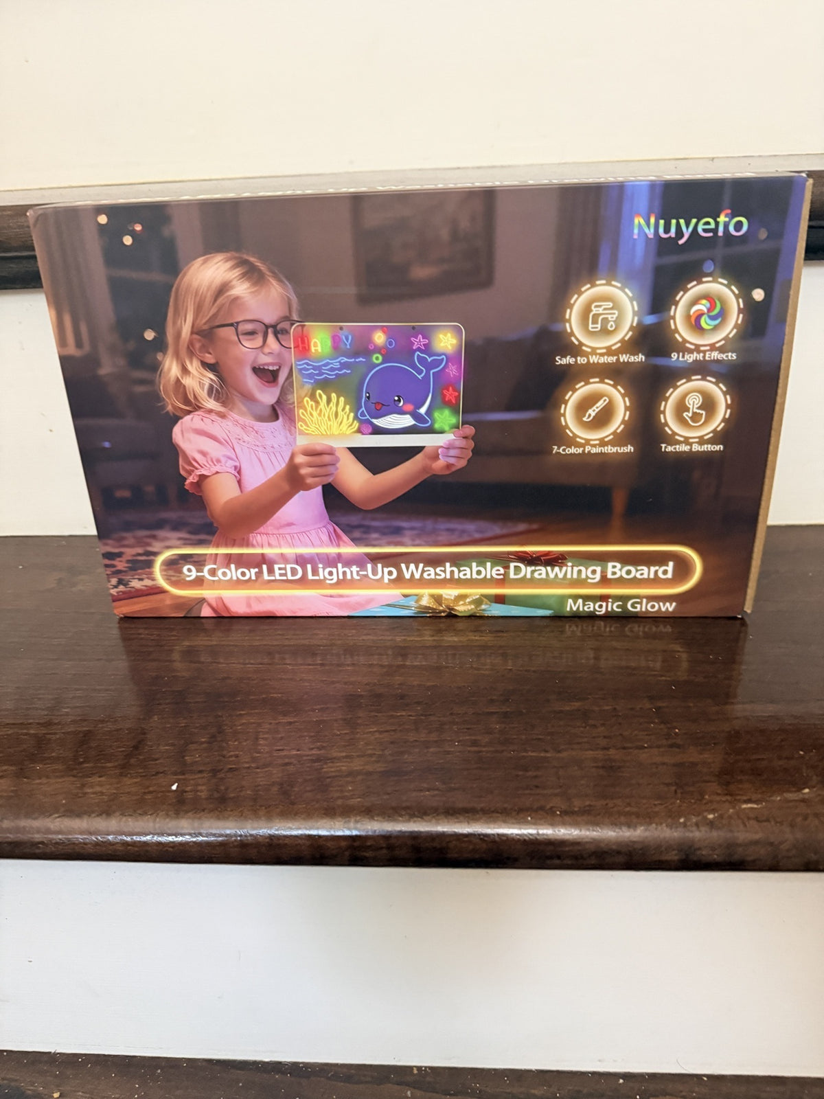Nuyefo 9-Color LED Light-Up Washable Drawing Board for Kids