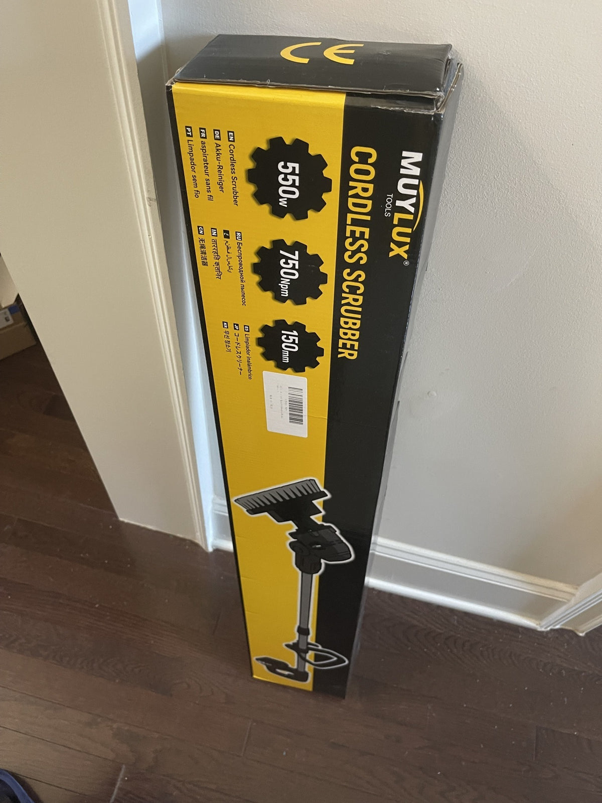 MUYLUX 550W Cordless Scrubber, Long-Handle Power Scrubber