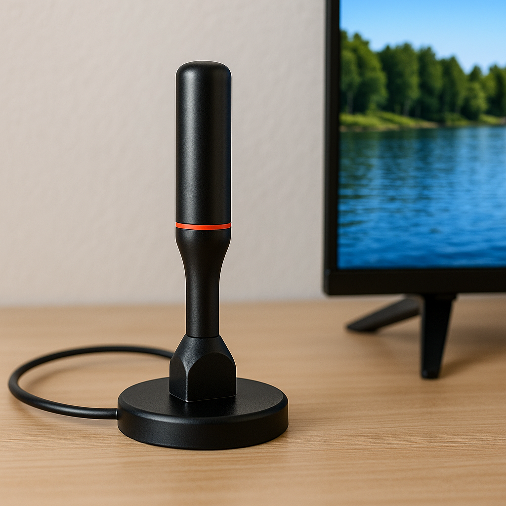 Digital TV Antenna, Strong Magnetic Base, 360° Reception, 4K