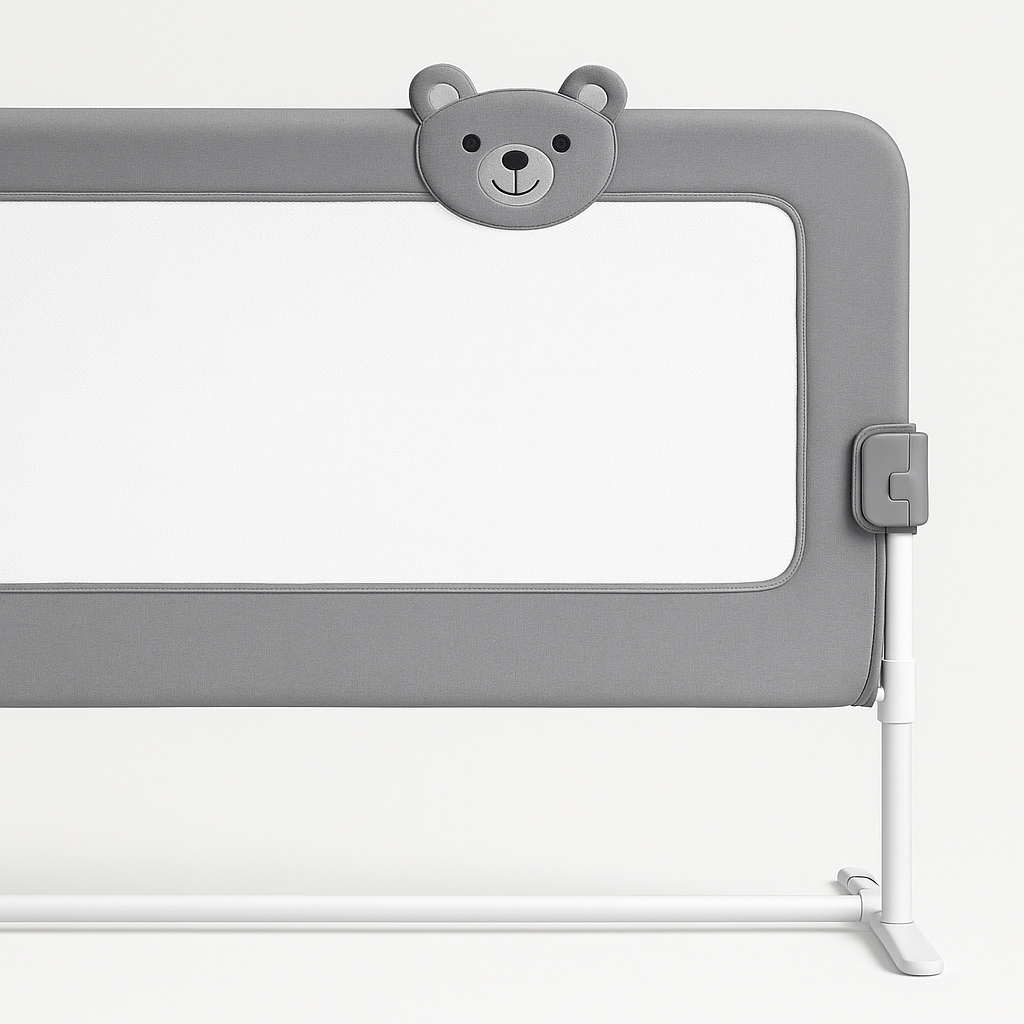 Zooawa Toddler Bed Rail 59 in, Grey, Fold-Down Safety Guard