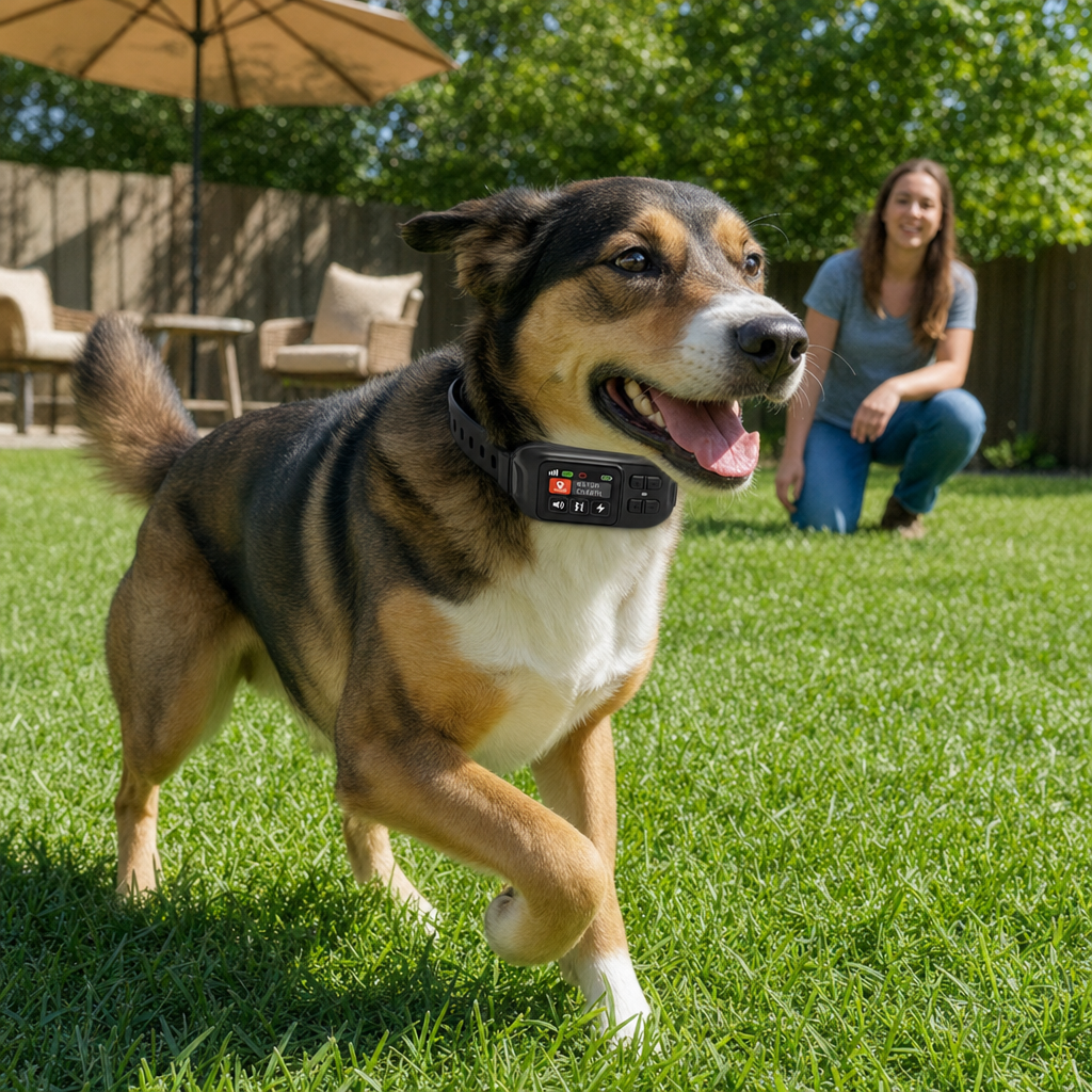 ZF550 GPS Wireless Dog Fence Collar, No Wires