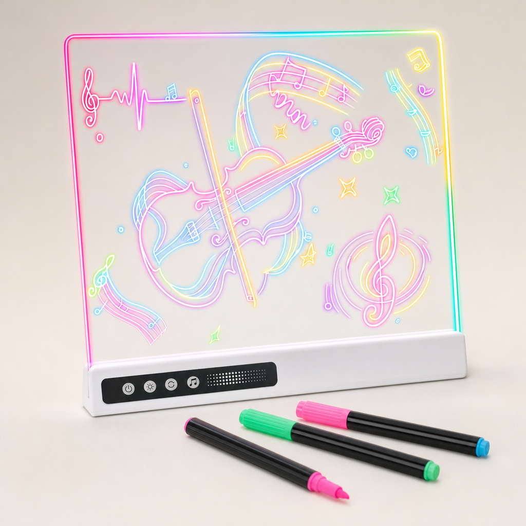 YAUUEA 16" LED Light-Up Drawing Board, 5 Songs, USB-C