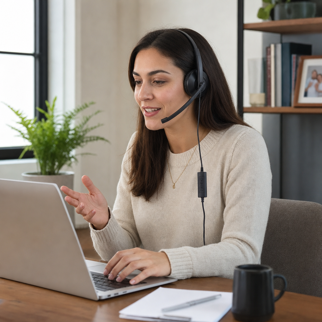 Wireless Headset with Mic for Work, Teams & Zoom Ready