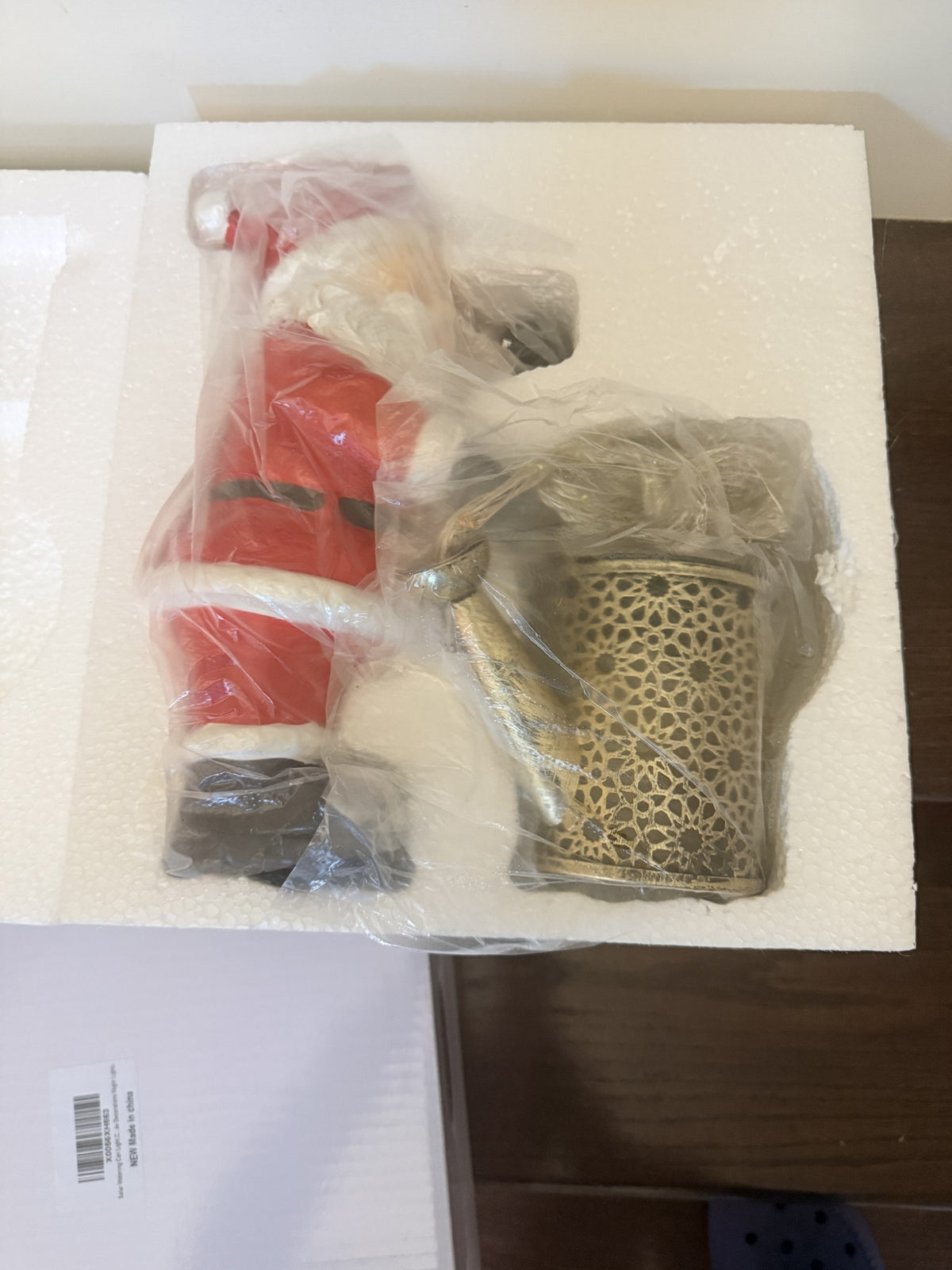 Christmas Santa Figure with Metal Lantern, Holiday Decor