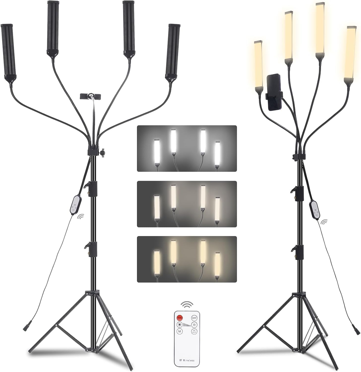 Four-Arm LED Photography Light - Professional Studio Lighting for Streaming & Video