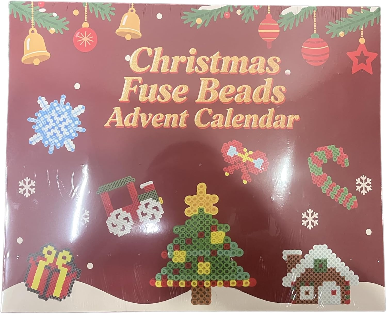 Christmas Advent Calendar Fuse Beads Kit - 24 Days Countdown Craft Activity for Kids