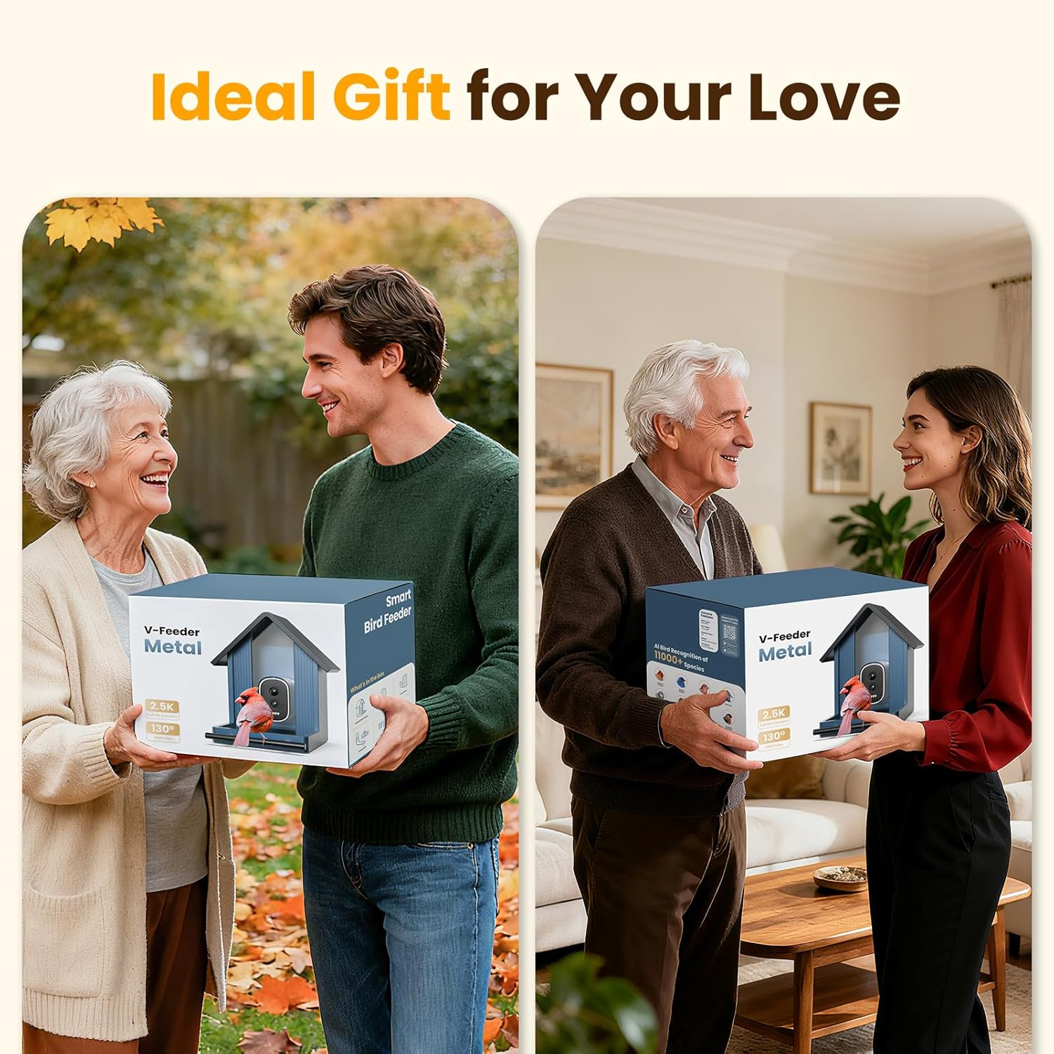 Smart Bird Feeder with Camera 2.5K UHD - AI Identifies 11,000+ Species