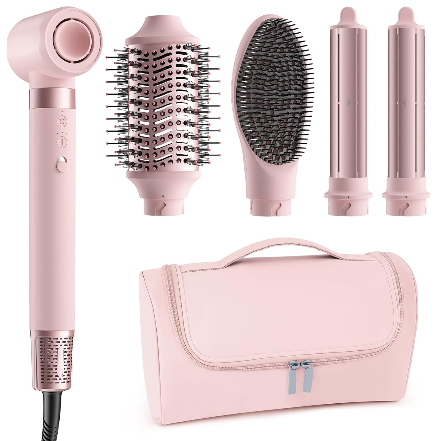 5 in 1 Hot Air Styler Brush - Auto Wrap Curler & Volumizing Hair Dryer