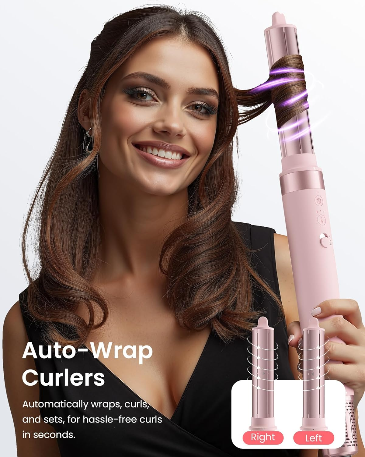 5 in 1 Hot Air Styler Brush - Auto Wrap Curler & Volumizing Hair Dryer