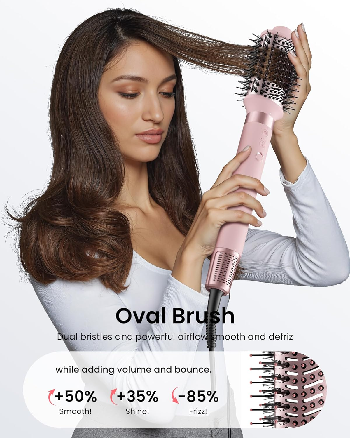 5 in 1 Hot Air Styler Brush - Auto Wrap Curler & Volumizing Hair Dryer