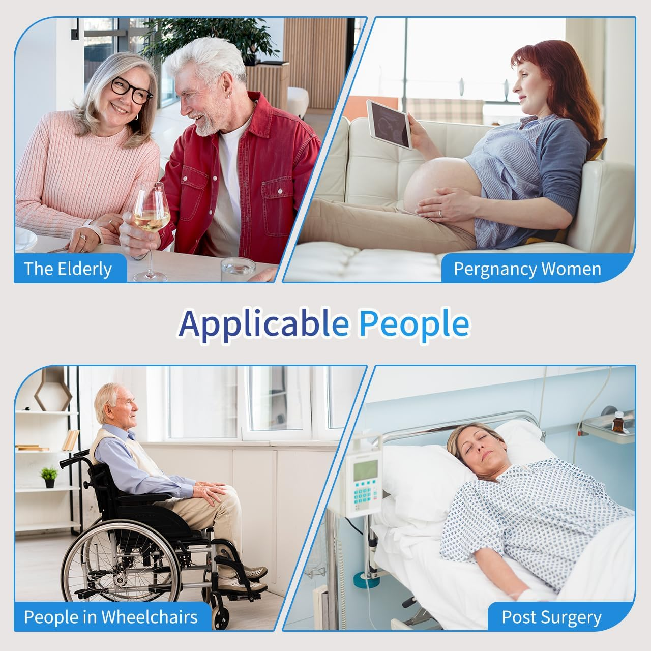 Bed Rails for Elderly Adults - Adjustable Safety Grab Bars with LED Night Lights