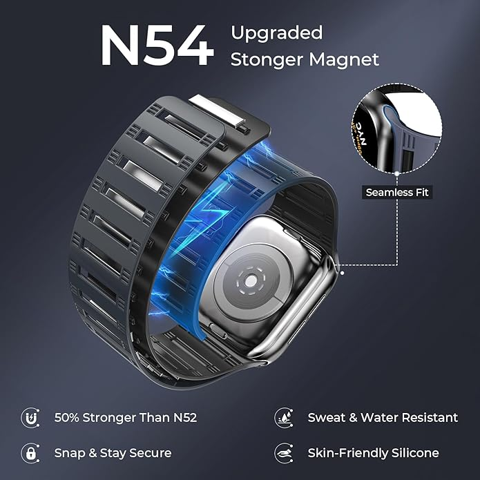 Silicone Magnetic Apple Watch Band - Compatible with All Series