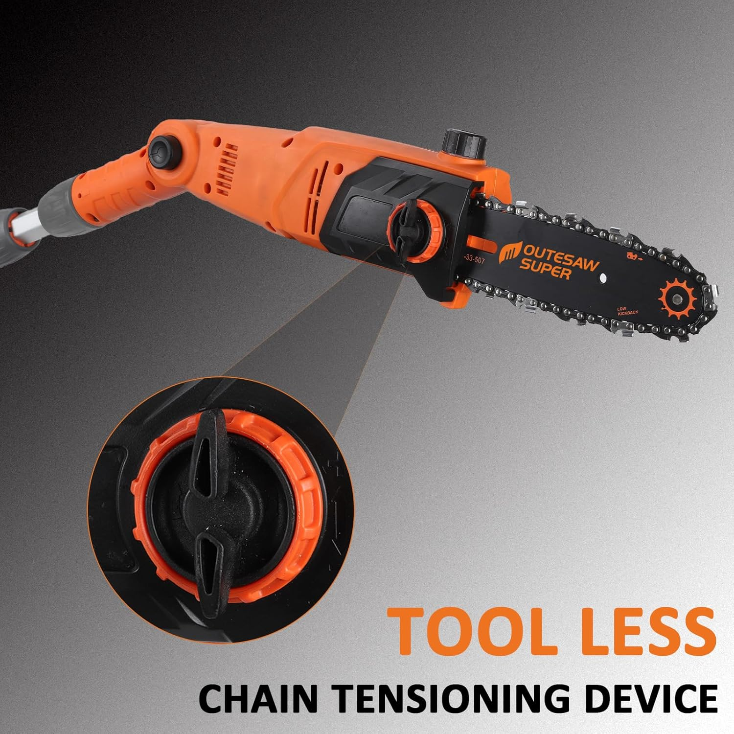 8-Inch Corded Electric Pole Saw - 8-Amp Telescoping Chainsaw with Auto-Oiling