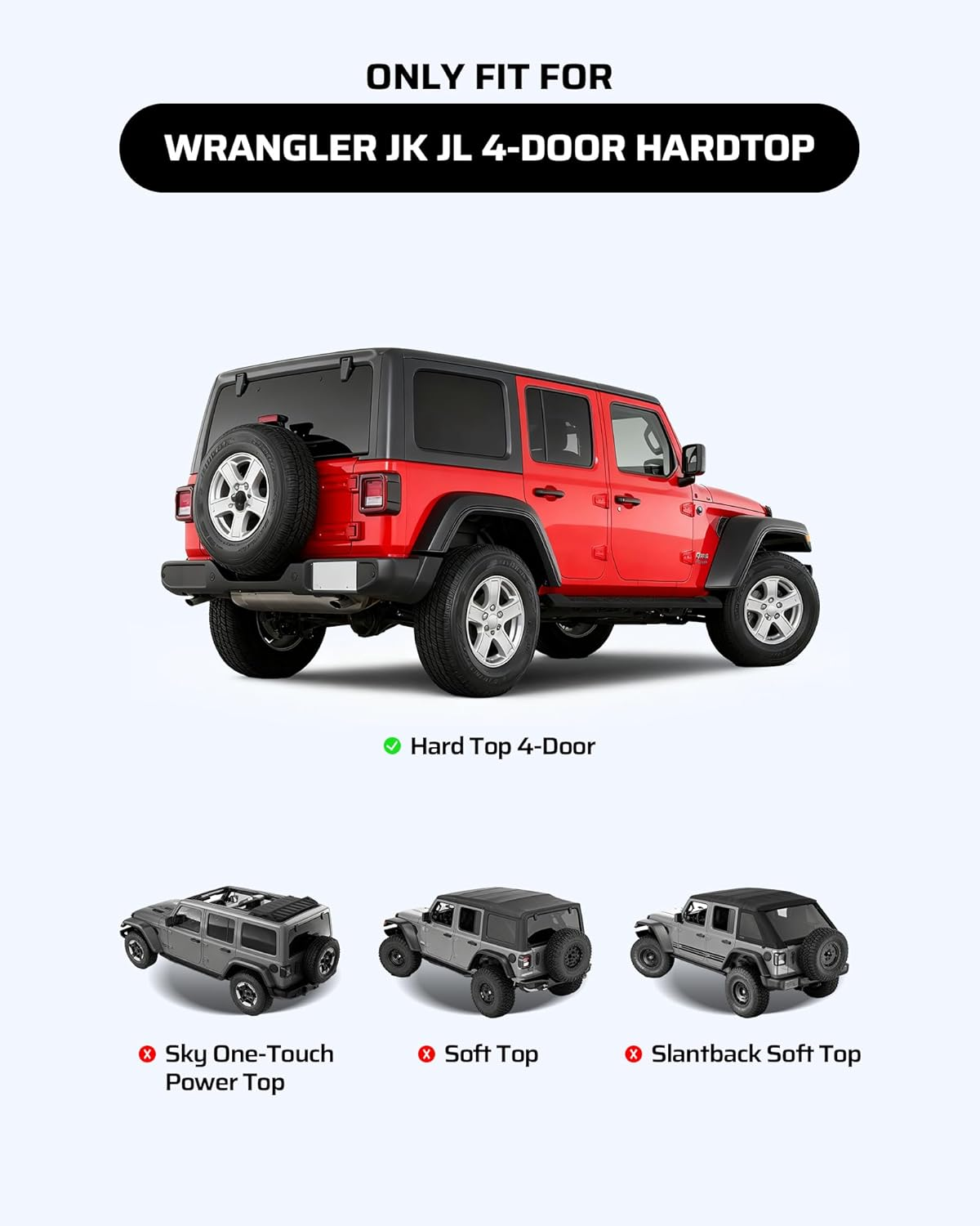 Jeep Wrangler Rear Cargo Rack Basket - JK JL 4-Door 2007-2025 Aluminum Alloy