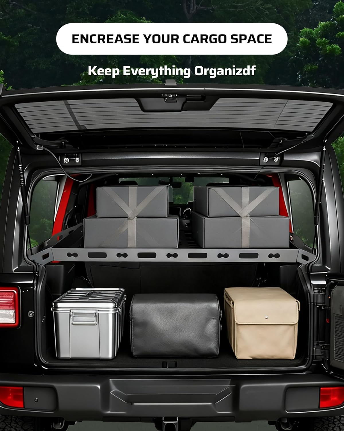 Jeep Wrangler Rear Cargo Rack Basket - JK JL 4-Door 2007-2025 Aluminum Alloy