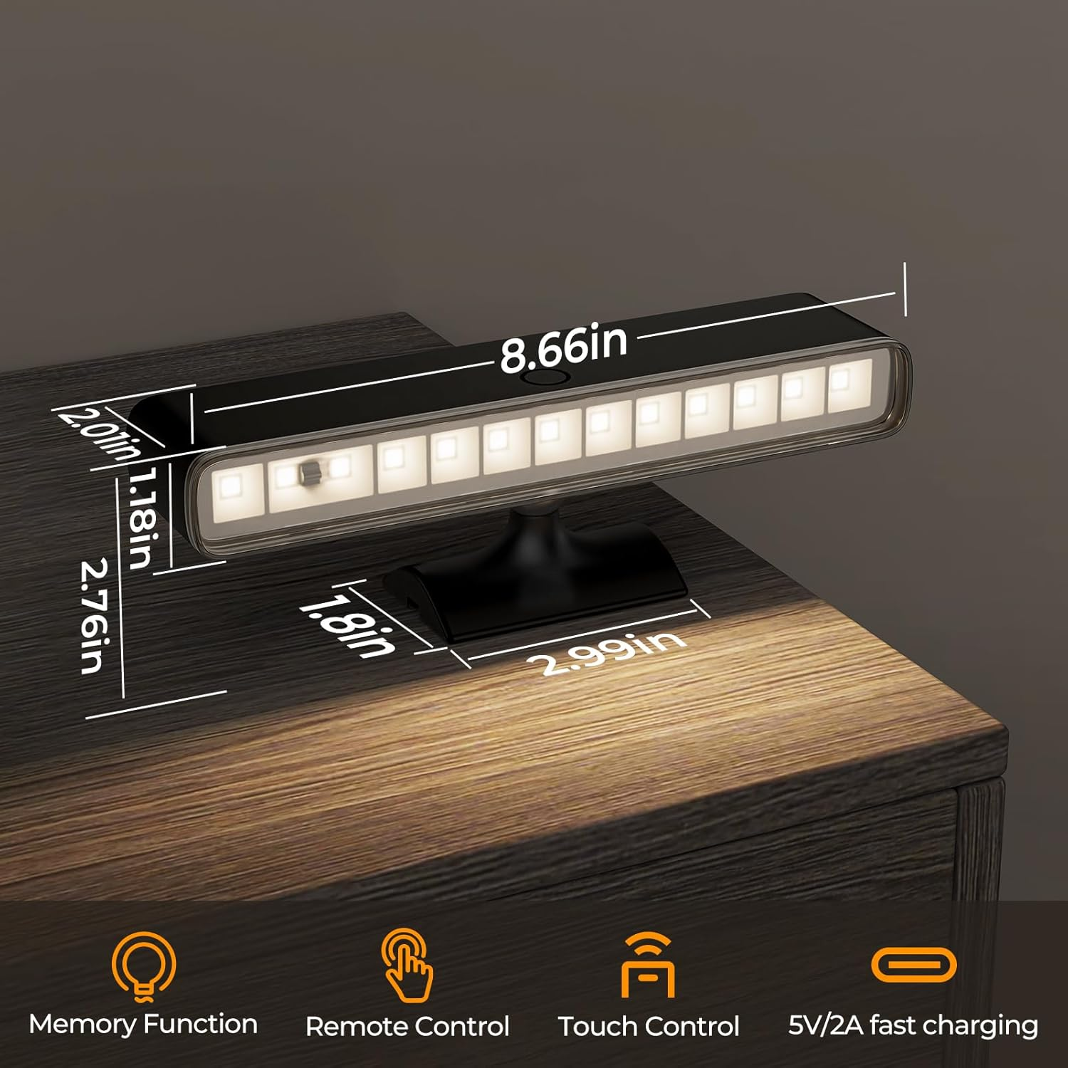 Magnetic Wireless Wall Sconce Set of 2 - Rechargeable Battery Operated LED with Remote & Touch Control