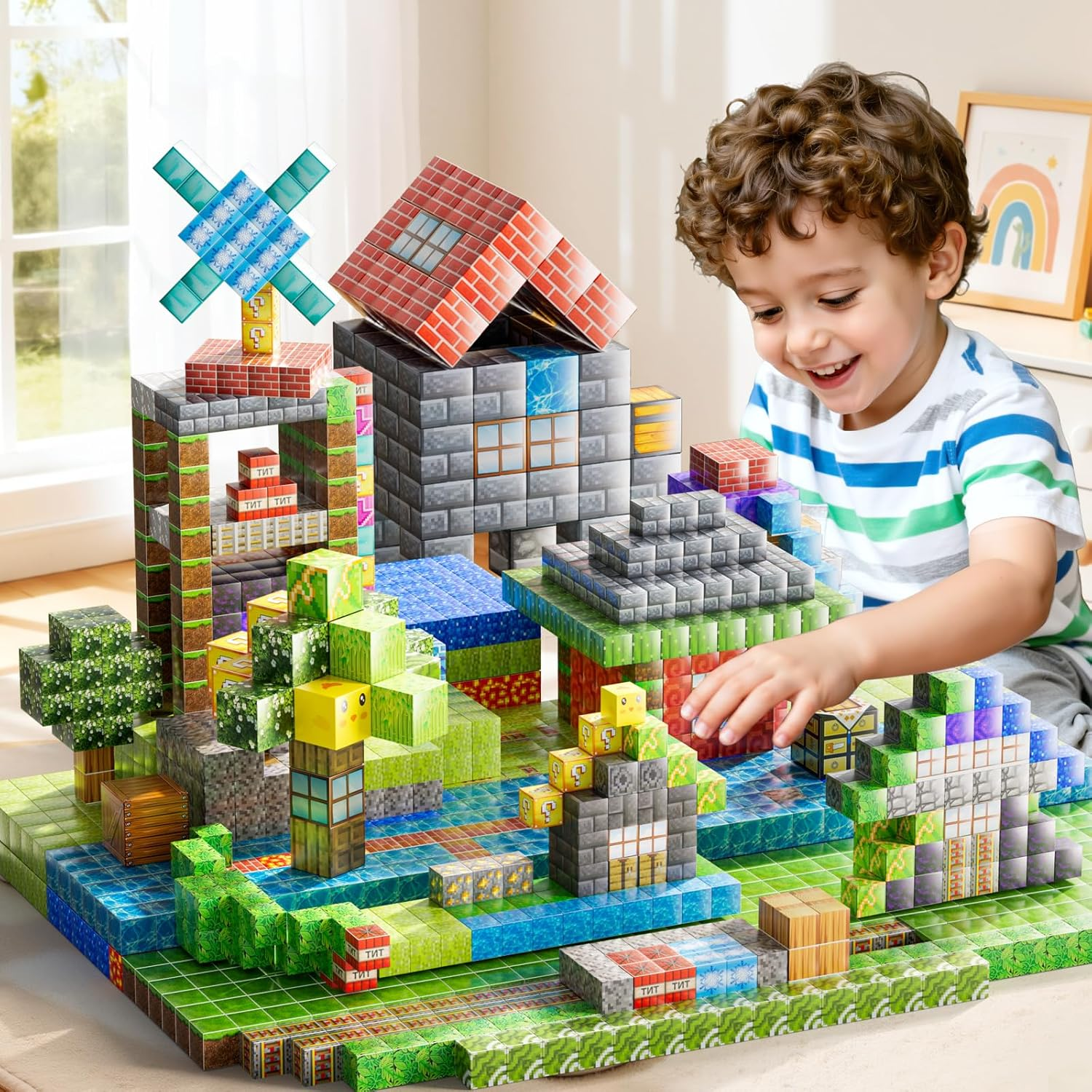 Magnetic Building Blocks for Kids - 110 Piece STEM Learning Set