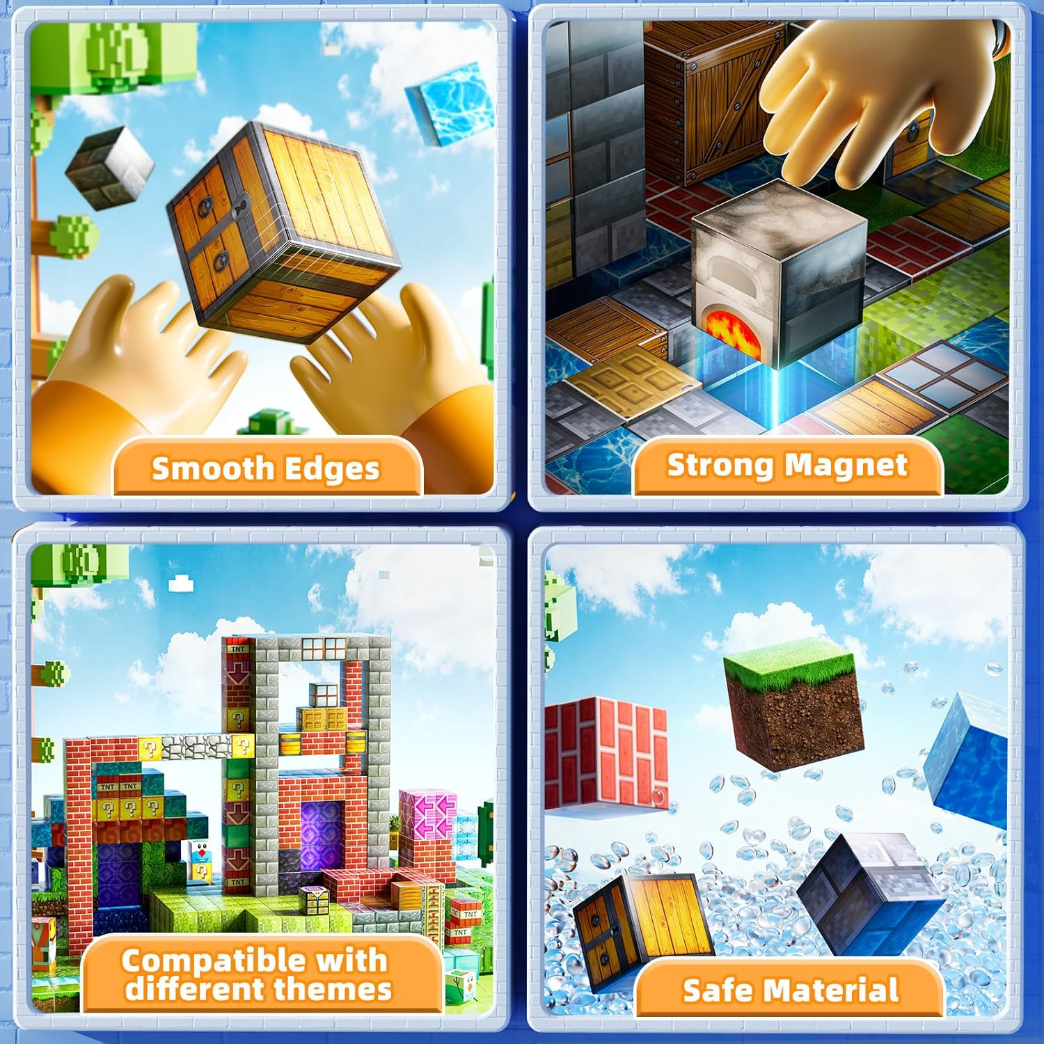 Magnetic Building Blocks for Kids - 110 Piece STEM Learning Set