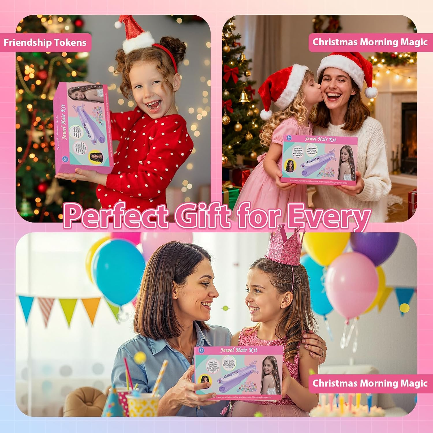 Hair Gem Stamper Kit - Reusable Diamond Hair Gems for Girls