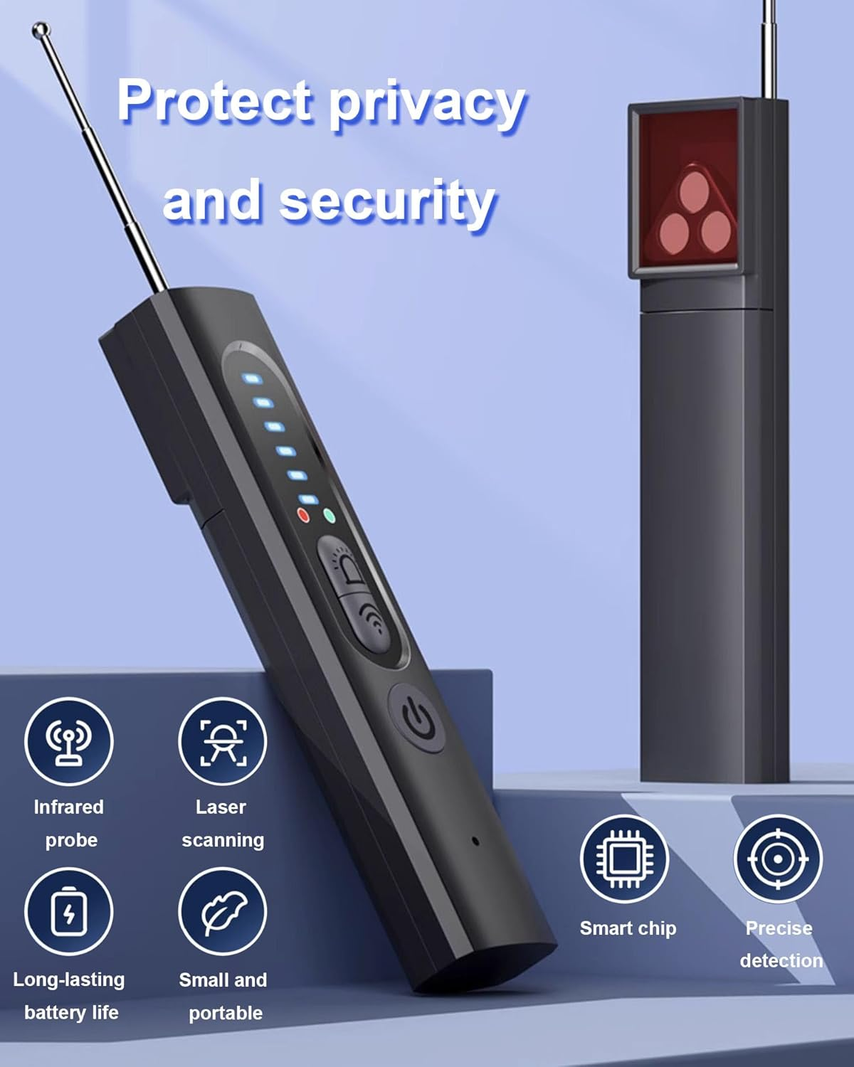 Hidden Camera Detector & RF Signal Scanner - 6 Sensitivity Levels for Travel Security