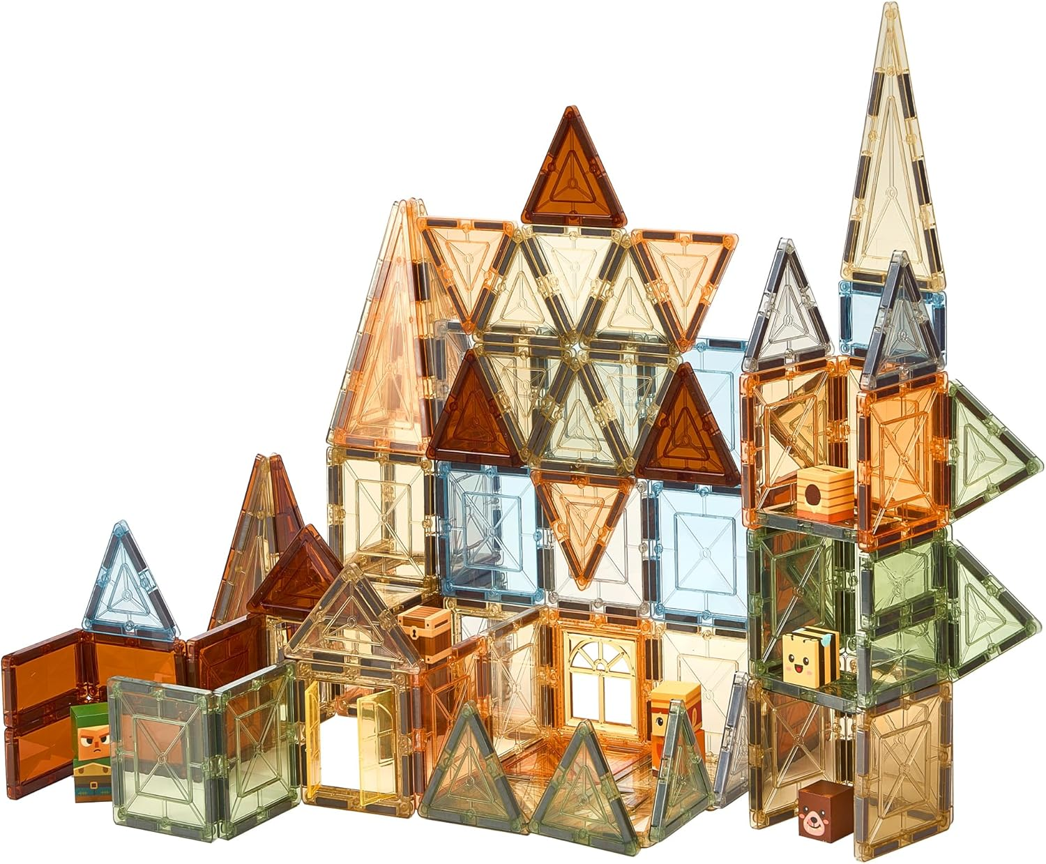 113-Piece Magnet Building Tiles Clear Magnetic 3D Blocks Construction