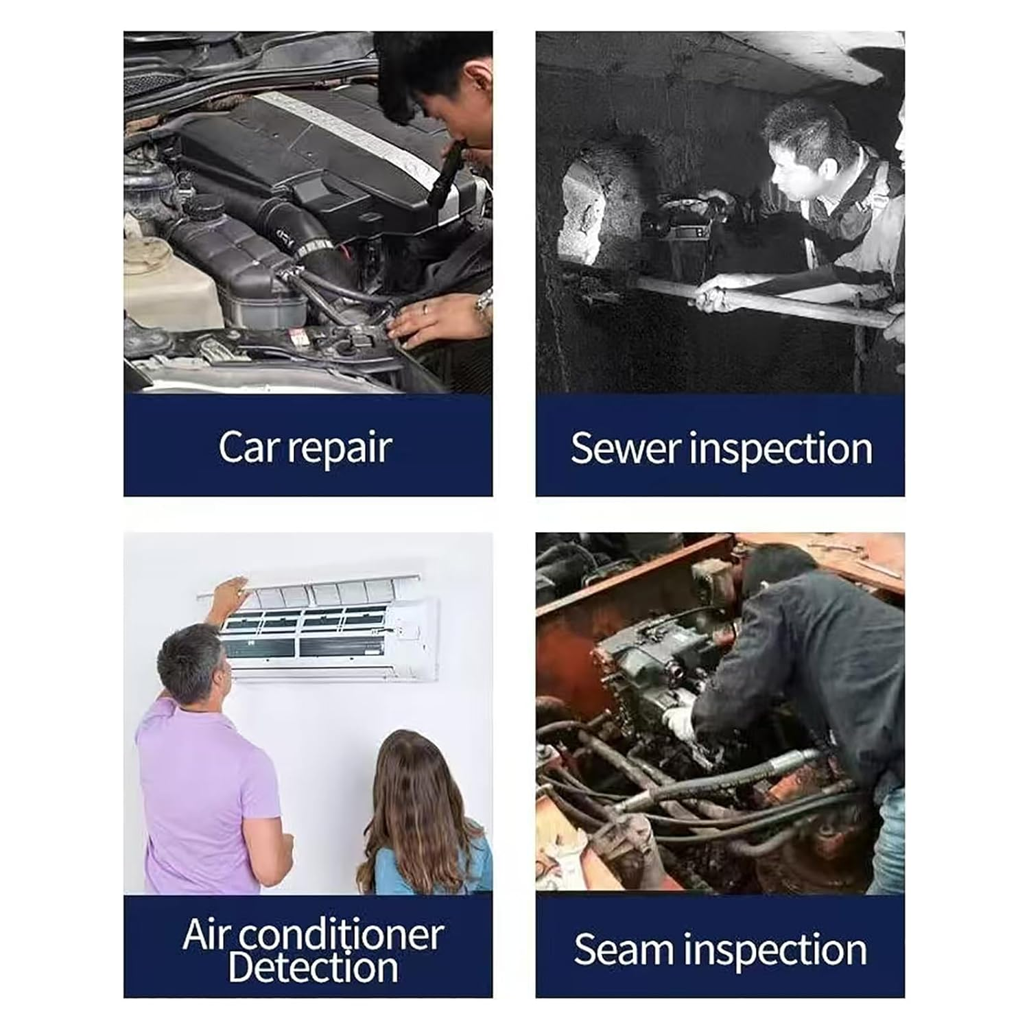 32.8ft Flexible Borescope Camera - 4.3" 1280P HD IP67 Waterproof Inspection Camera