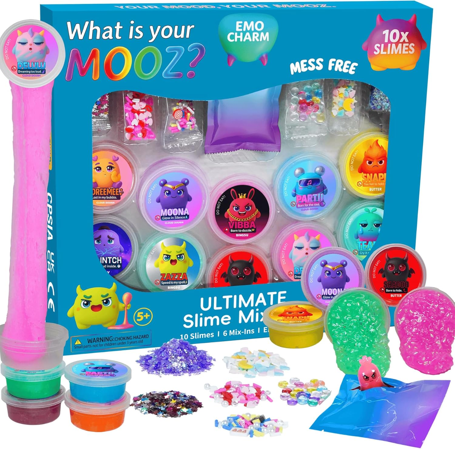 Ultimate Slime Kit 10 Pack - Cloud Dough, Crunchy, Butter & Jelly Slimes | Kids Sensory Toy