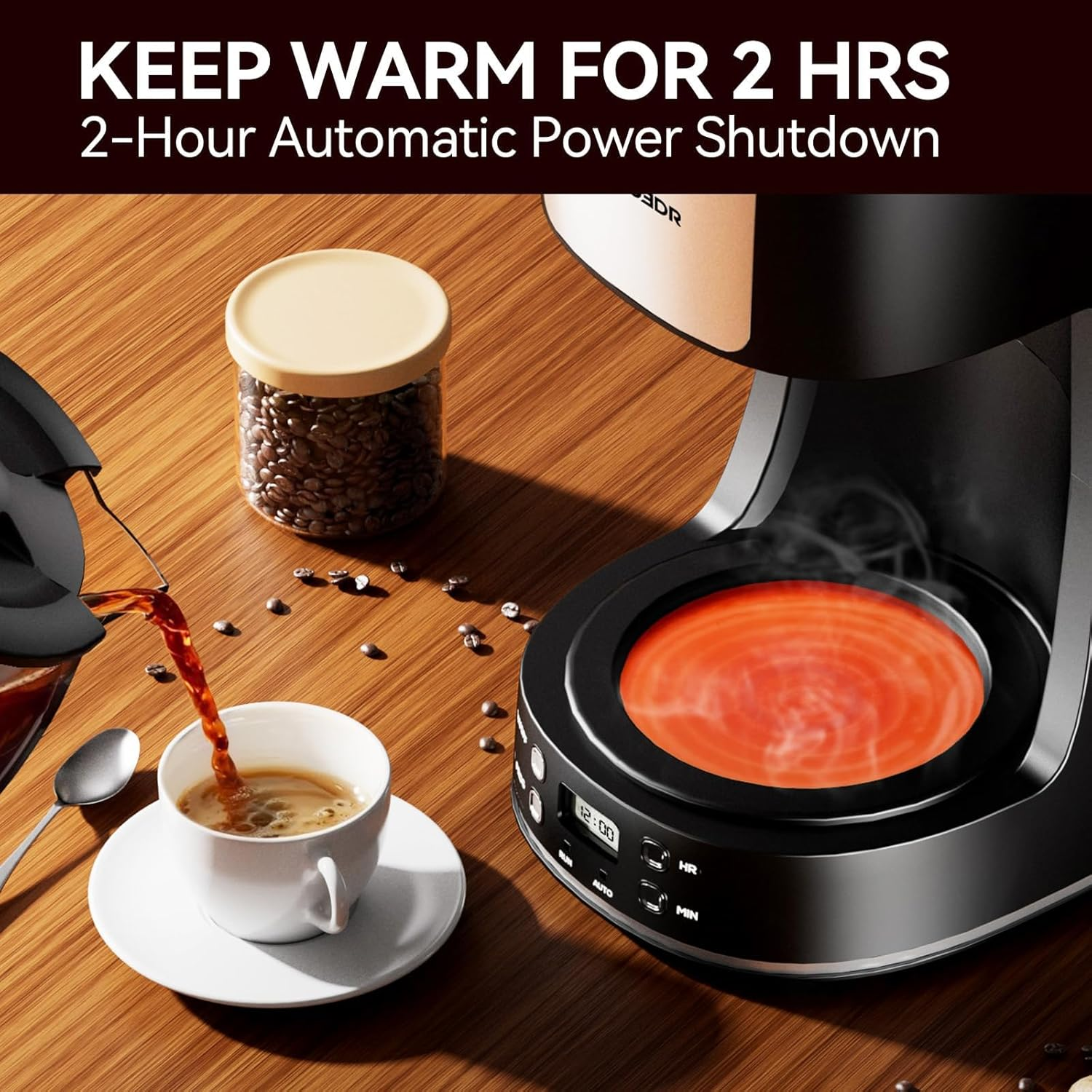 12-Cup Programmable Drip Coffee Maker with Reusable Filter - Stainless Steel Auto-Brew