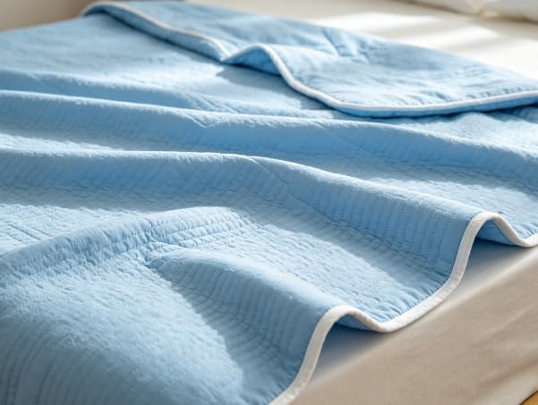 Cooling Comforter Breathable Blanket Aqua Blue
