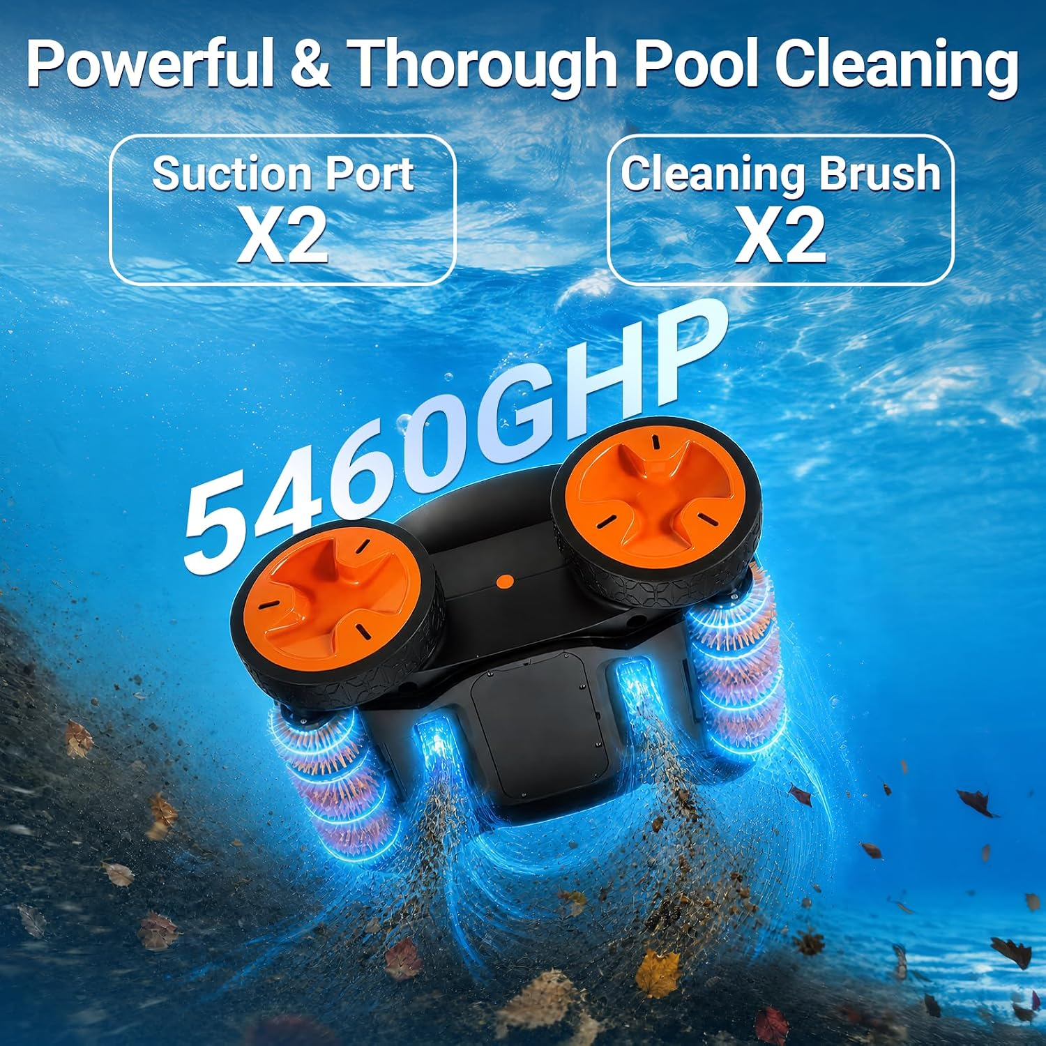 Cordless Robotic Pool Cleaner for Inground Pools | Underwater Remote & APP Contr