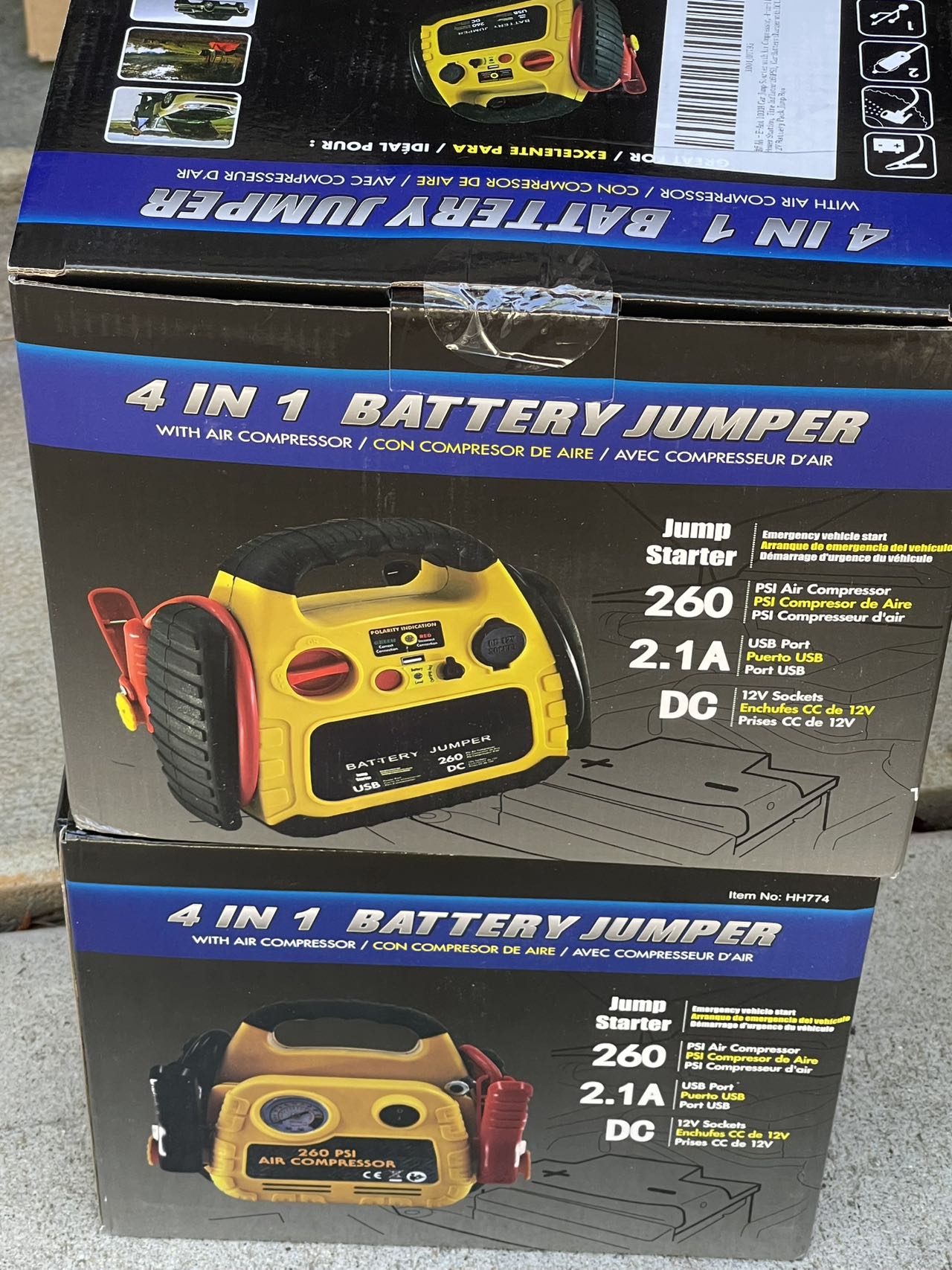E-Ant Compressor, 4-in-1 Portable Charger with DC USB Ports, 12V