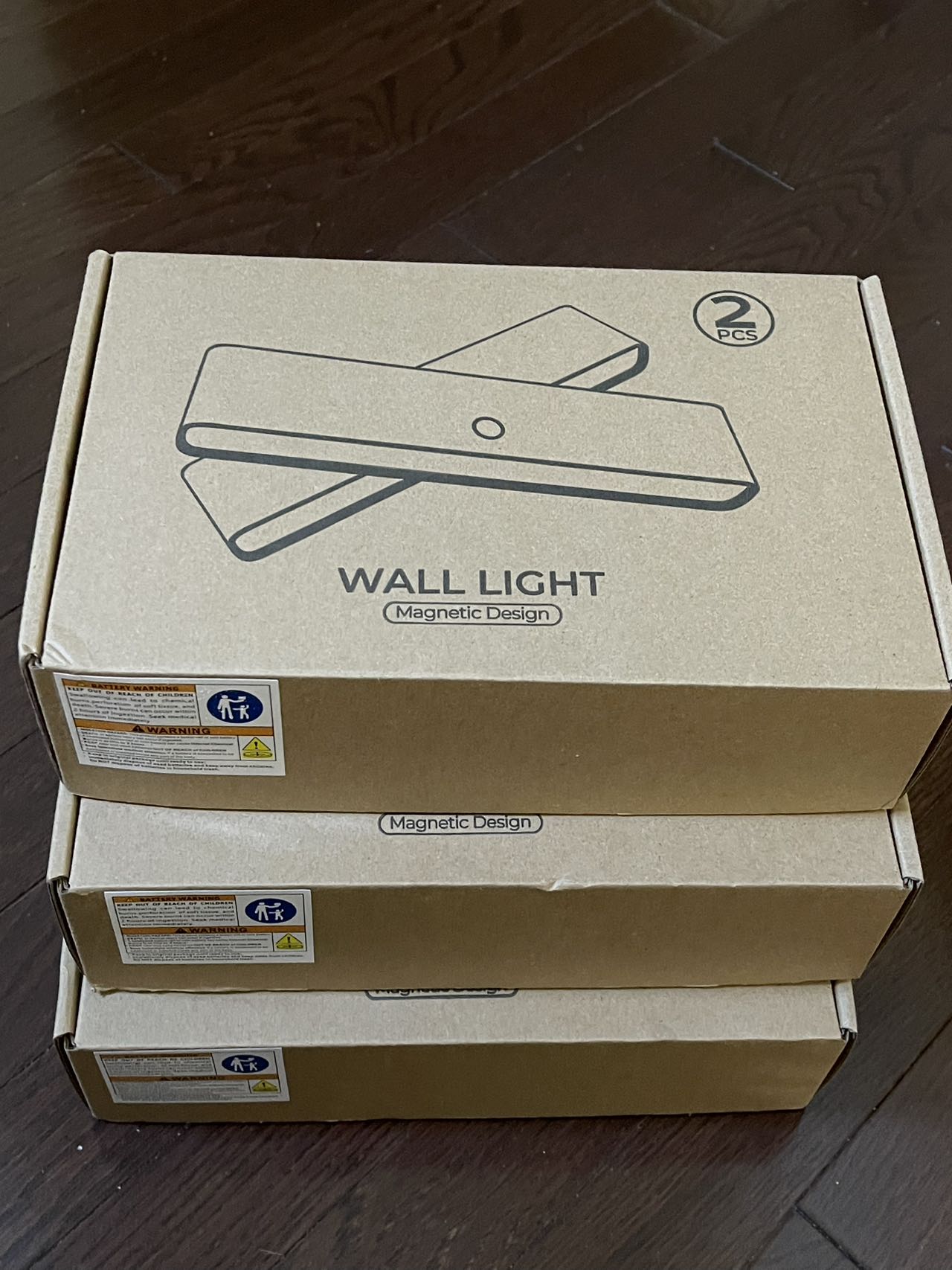 Magnetic Wireless Wall Sconce Set of 2 - Rechargeable Battery Operated LED with Remote & Touch Control