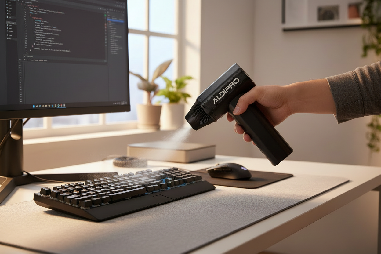 ALDIPRO Air Duster – PC Desk Lifestyle v2
