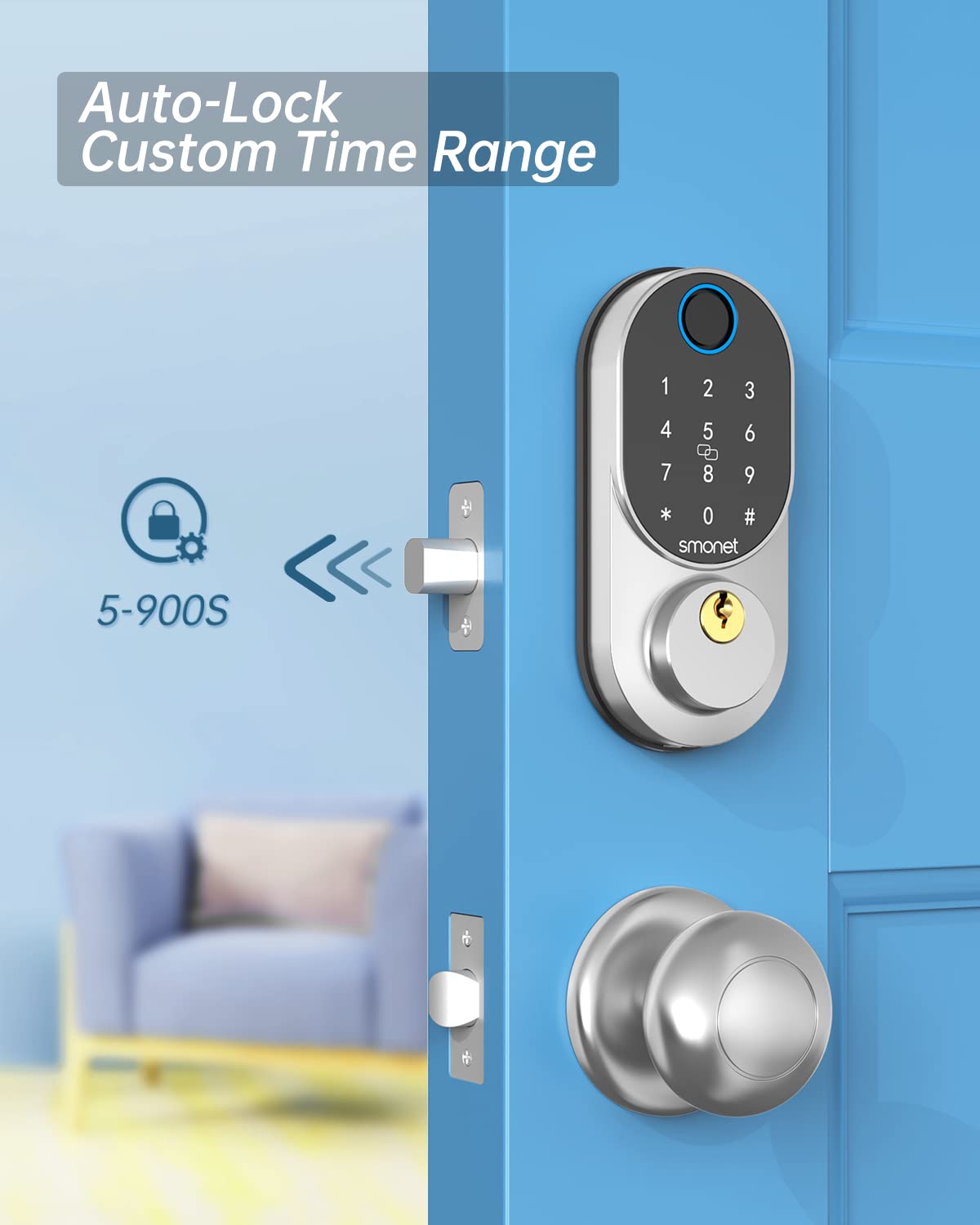 Smonet smart digital door lock Keyless Entry Front Door Lock
