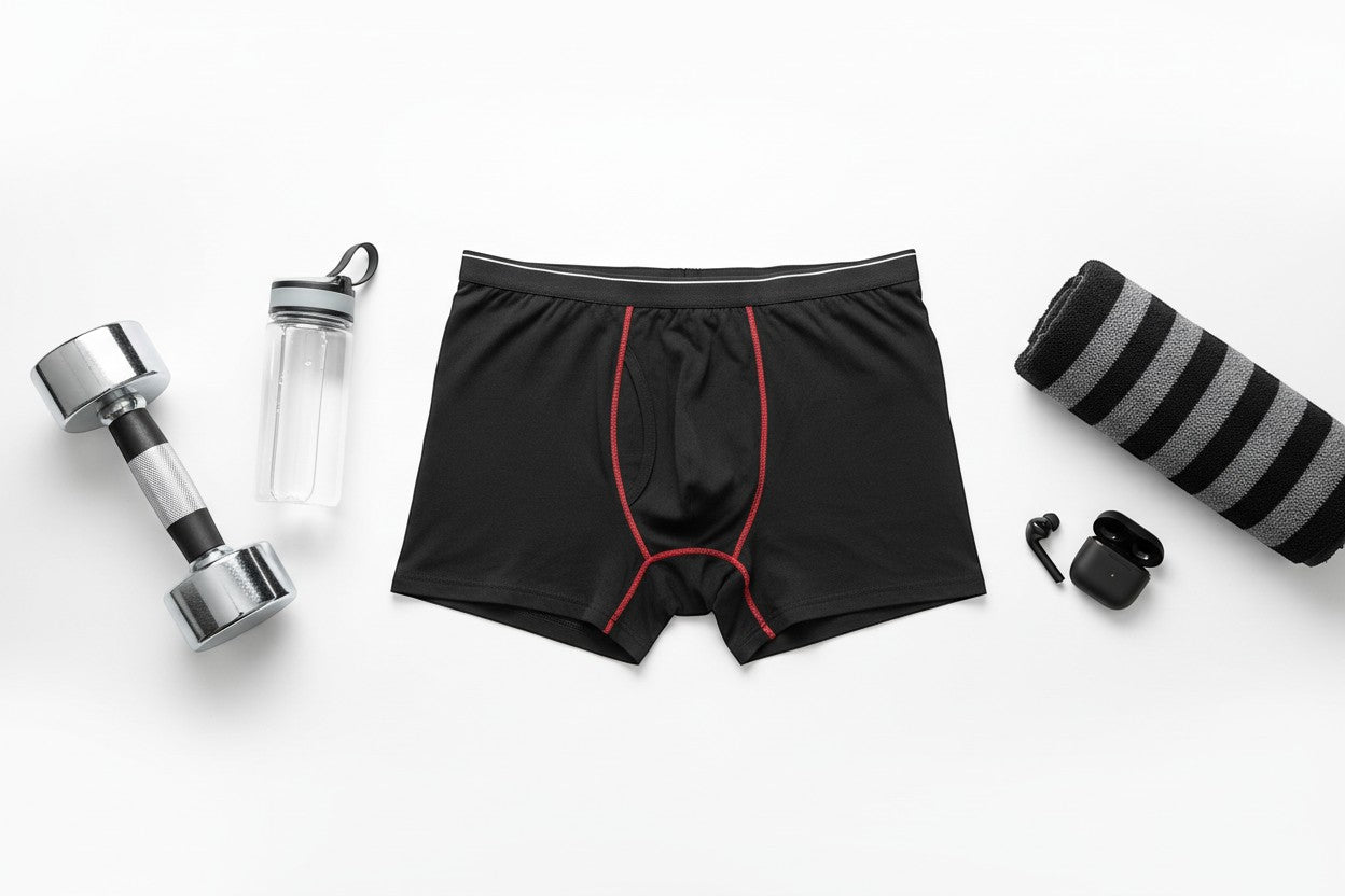 Black Boxer Briefs Flat Lay