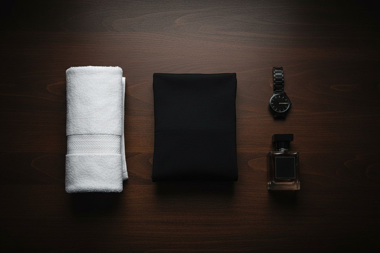 Black Boxer Briefs Lifestyle Flat Lay