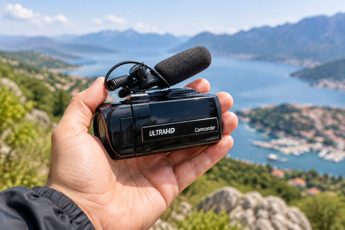 Compact camcorder on a trip