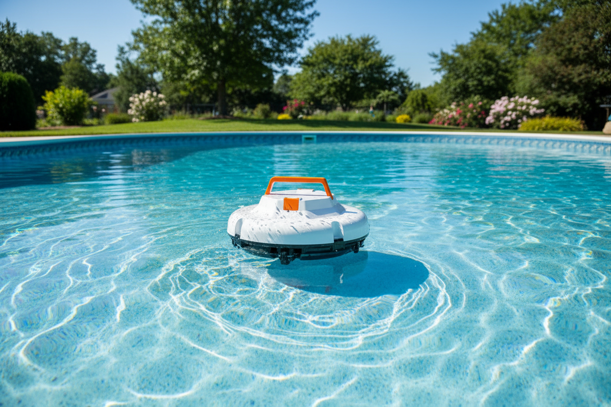 Cordless Pool Cleaner - In Use Underwater
