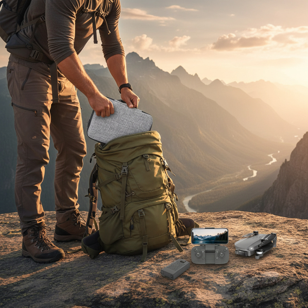 Drone Bag Being Packed at Mountain Overlook