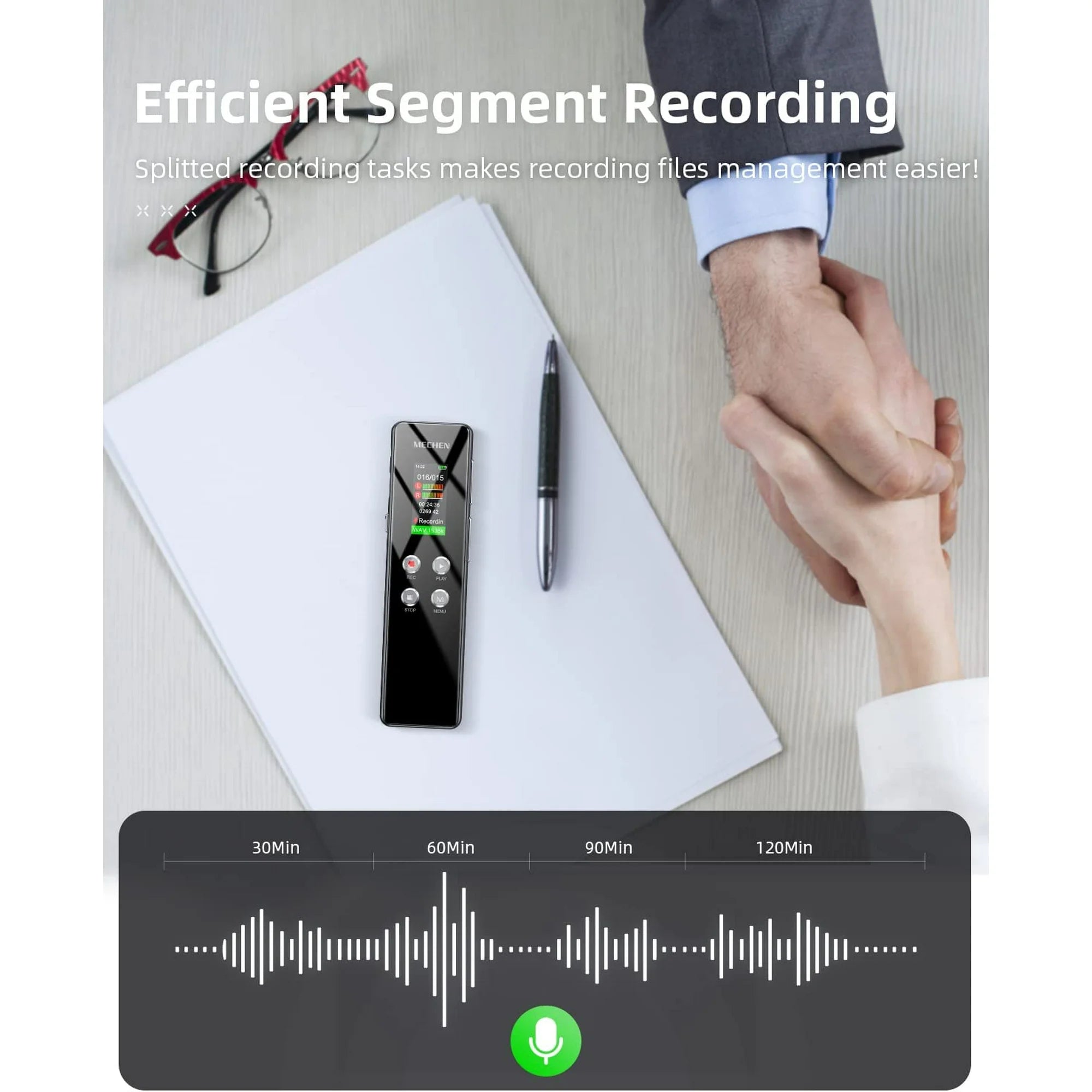 MECHEN V01 64GB Digital Voice Recorder offers professional-grade sound recording