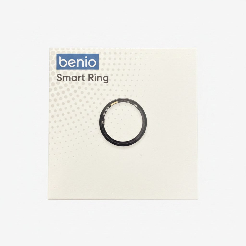 Exquisite Deal Shop Benio Smart Ring for women, silver fitness tracker with sleep monitoring, heart rate, SpO2, steps, and calories. Water-resistant.