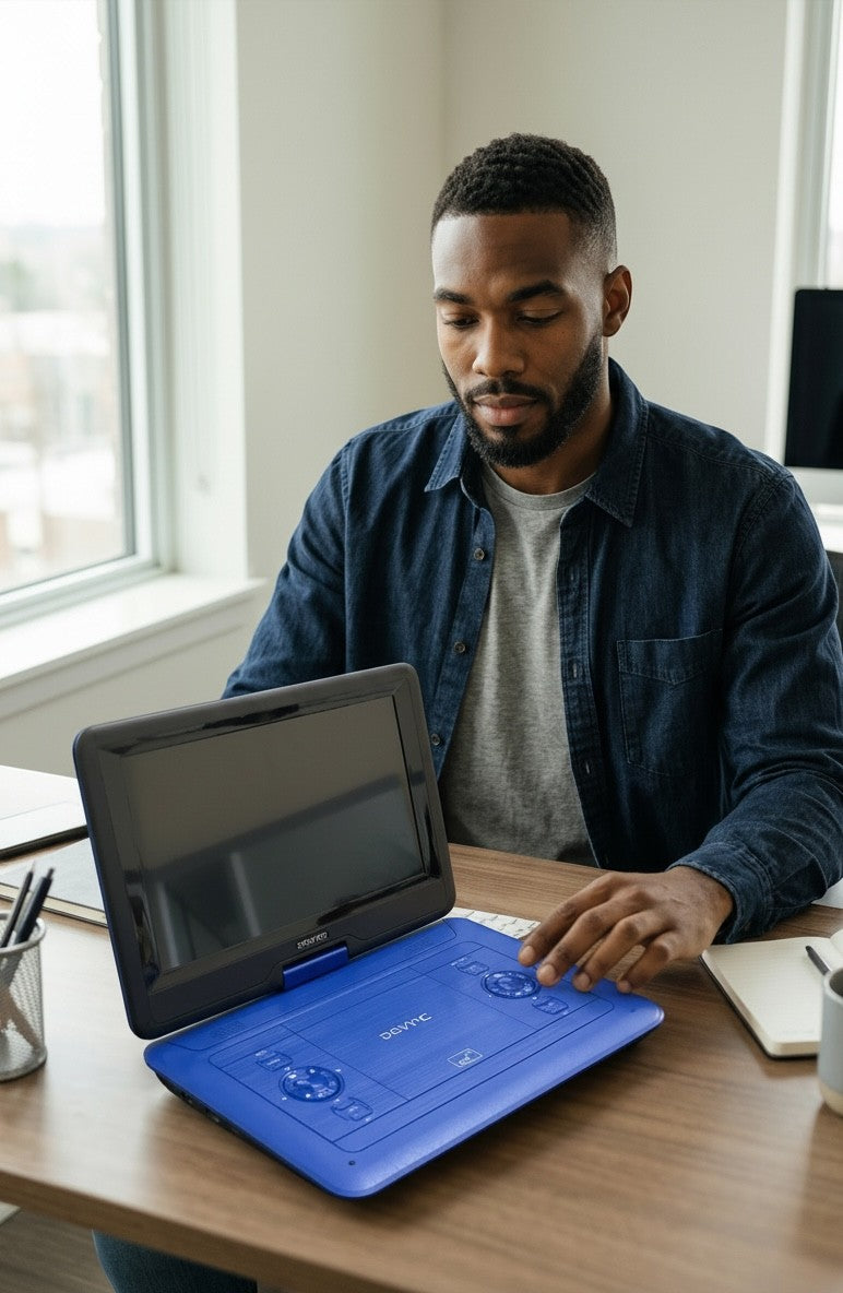 Exquisite Deal Shop blue portable digital multimedia video player with built-in screen and controls, ideal for travel.