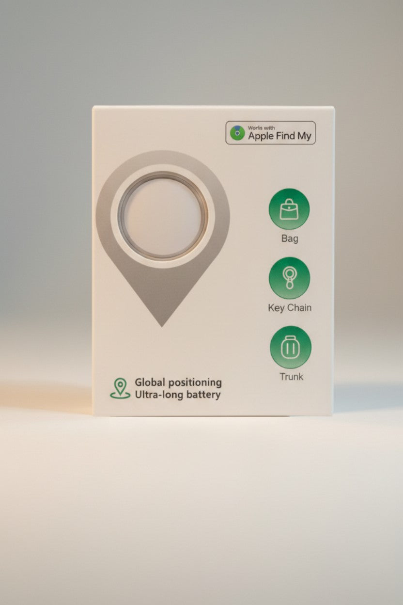 Exquisite Deal Shop Bluetooth tracker tag compatible with Apple Find My for iOS devices, locates keys, bags, and trunks.