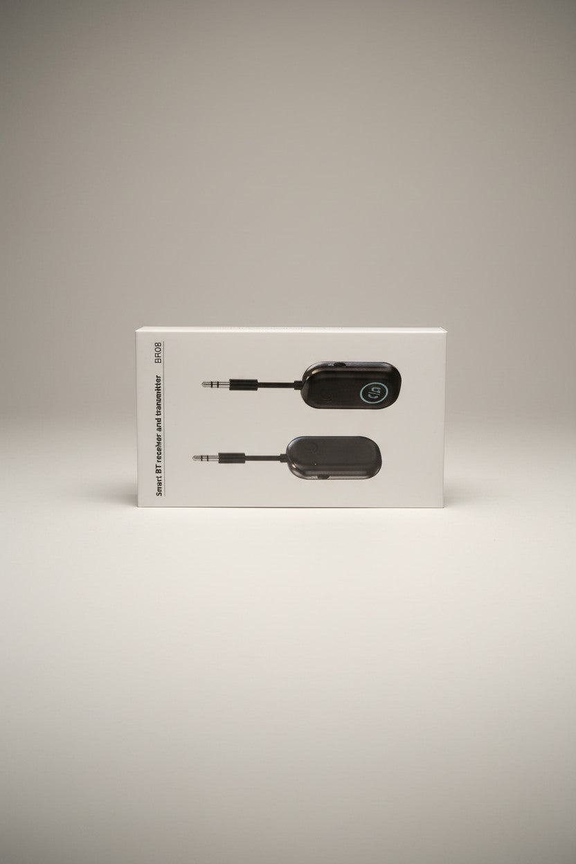 Exquisite Deal Shop BR08 2-in-1 Bluetooth receiver and transmitter with 3.5mm aux plug for car and TV.
