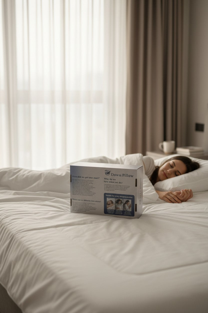 Exquisite Deal Shop Canadian Down Pillow with OEKO-TEX certified fill, soft cotton shell, and balanced loft for all sleeping positions.